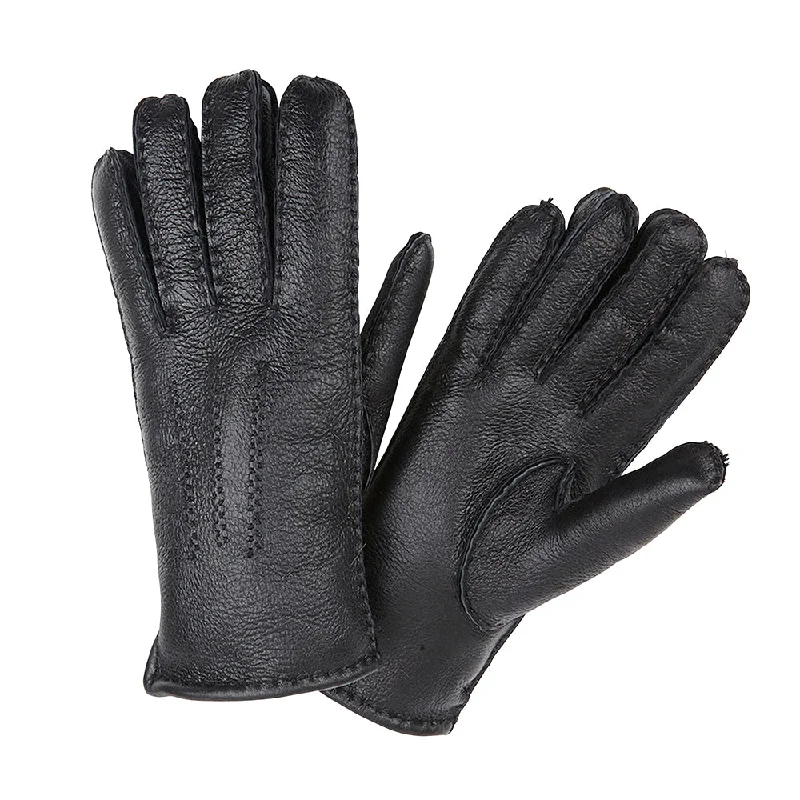 Men's slippers with a removable insole for cleaning MEN'S BLACK NAPPA GLOVES