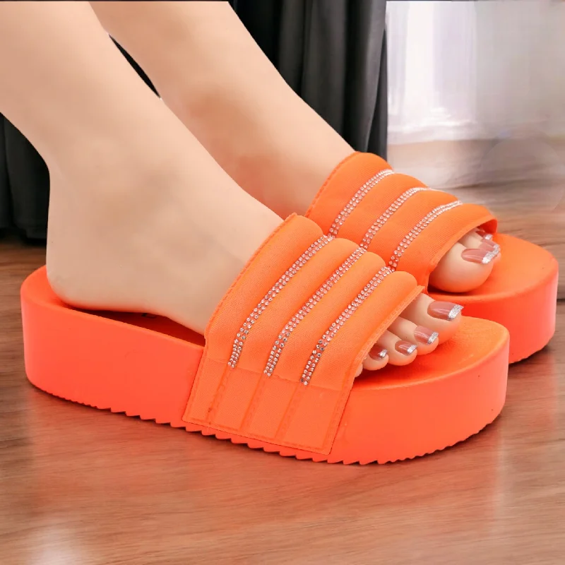 Men's slippers with a stretchy side panel for a better fit Neon lila sole