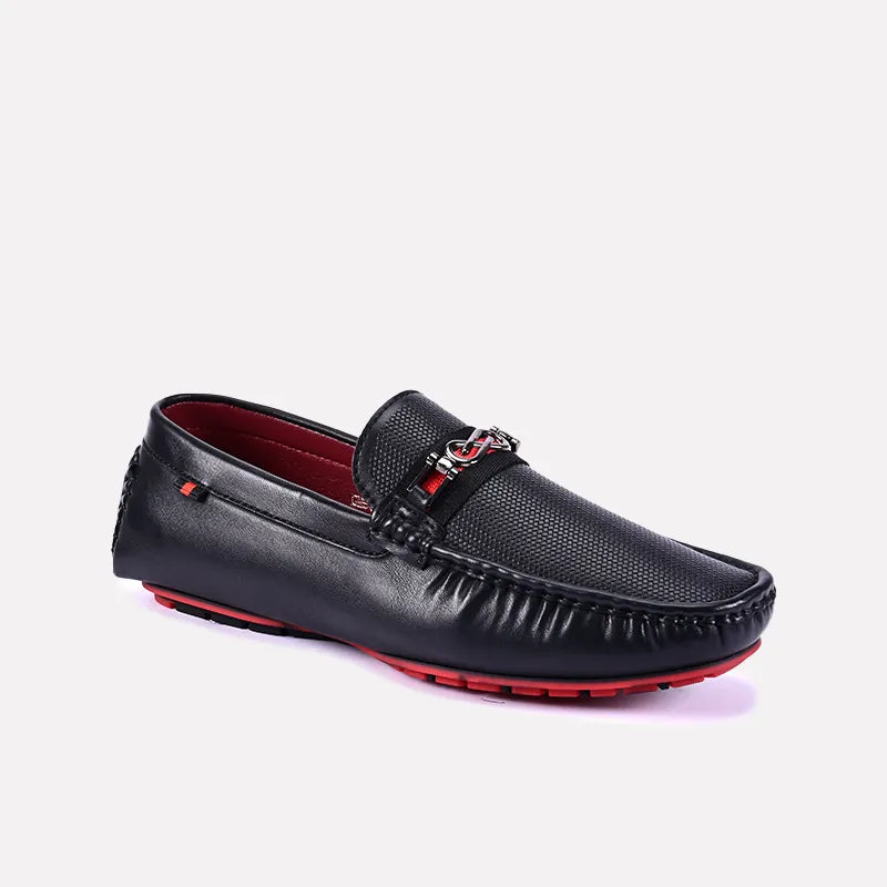 Men's loafers with a low - heeled design Men's loafers with a low - heeled design Basil Black Classic Textured Loafers 0130829 Men's loafers with a low - heeled design Men's loafers with a low - heeled design Basil Black Classic Textured Loafers 0130829