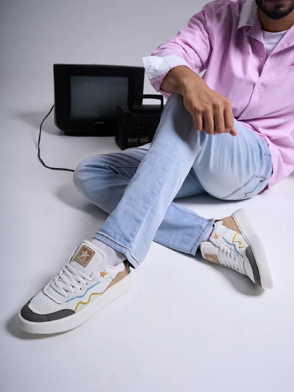 Men's casual shoes with a metallic trim Men Grey Low Top Lightweight Classic Lace-Up Sneaker Shoes|Low Ankle Casual Shoes|All Day Comfortable Sneakers