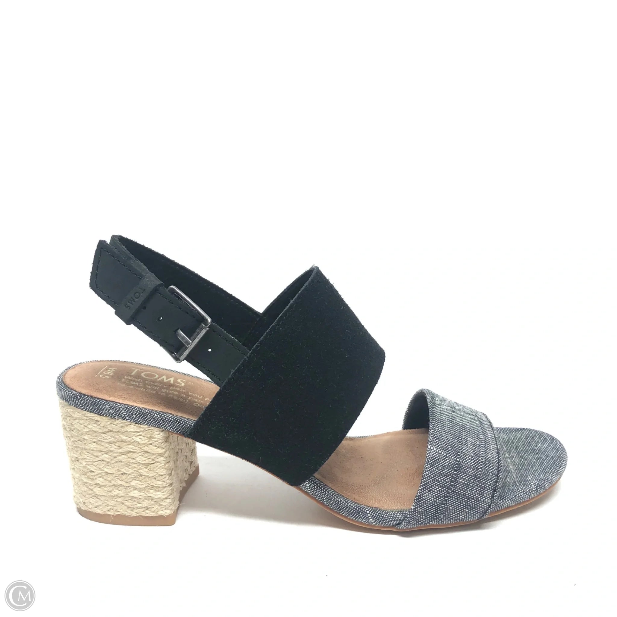 Men's sandals with a stretchy strap for a better fit Men's sandals with a stretchy strap for a better fit Sandals Heels Block By Toms In Black, Size: 6.5 Men's sandals with a stretchy strap for a better fit Men's sandals with a stretchy strap for a better fit Sandals Heels Block By Toms In Black, Size: 6.5