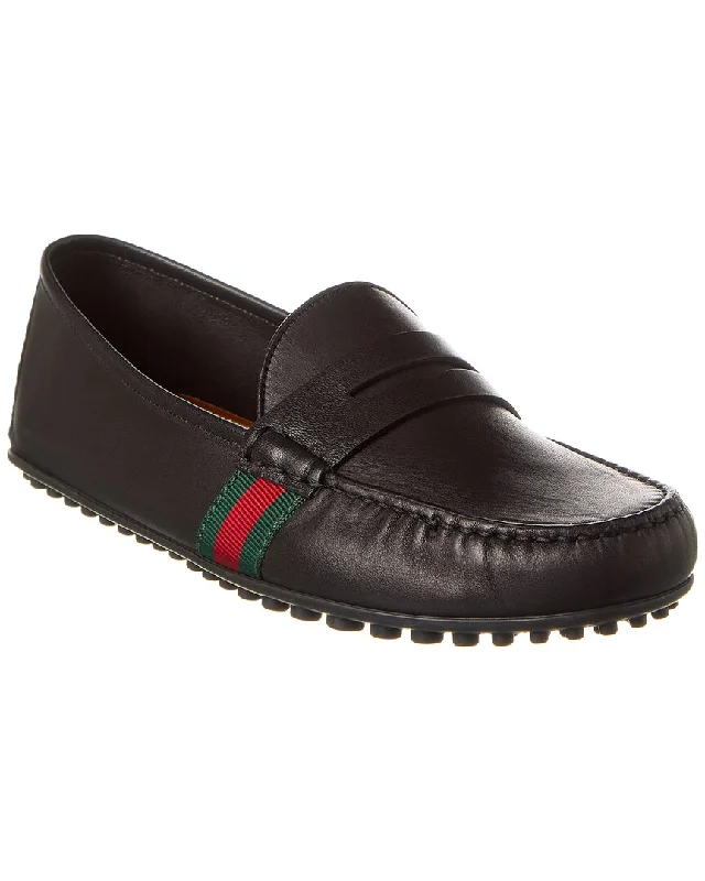 Men's loafers with a cushioned footbed Men's loafers with a cushioned footbed Gucci Web Leather Driver Men's loafers with a cushioned footbed Men's loafers with a cushioned footbed Gucci Web Leather Driver