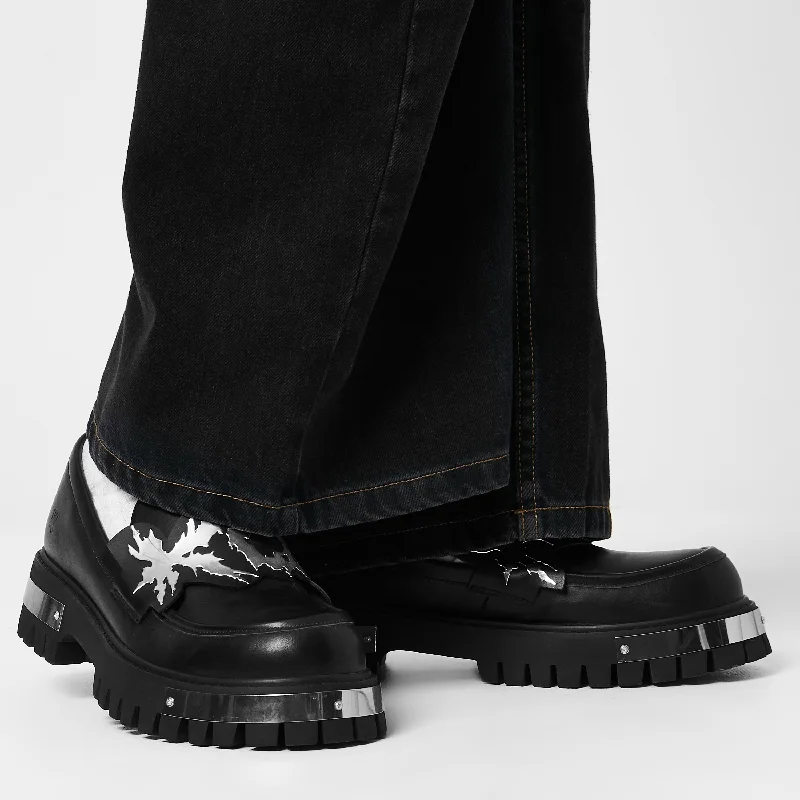 Men's loafers with a moc - toe design Men's loafers with a moc - toe design My Metal Men's Loafers - Black Men's loafers with a moc - toe design Men's loafers with a moc - toe design My Metal Men's Loafers - Black