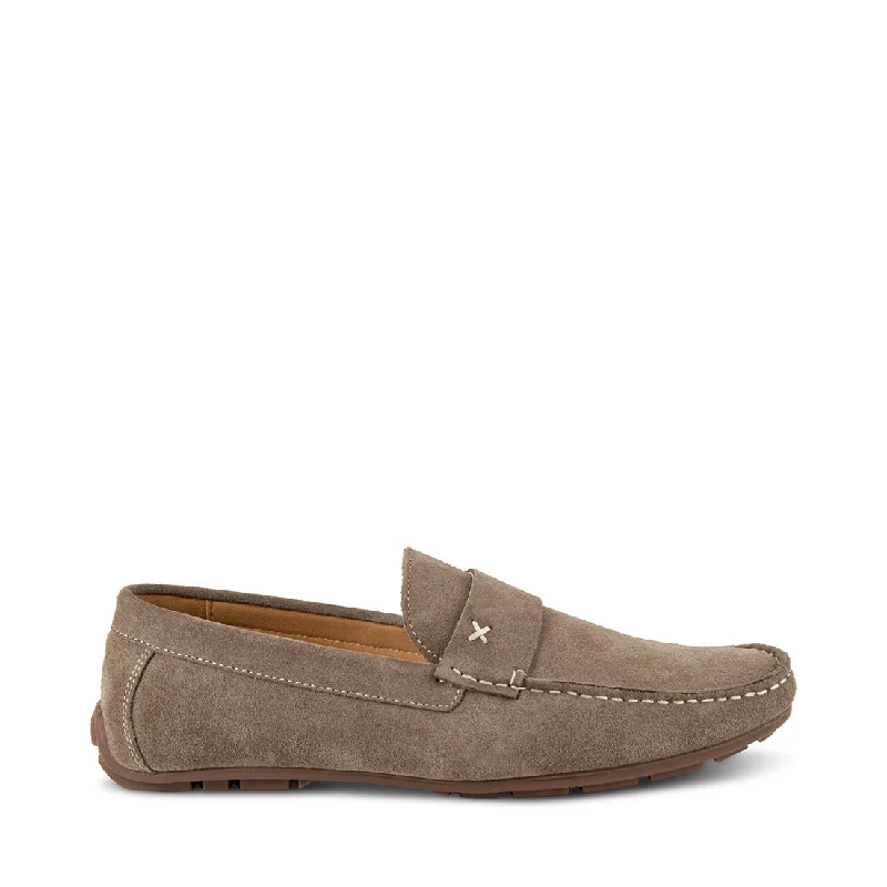 Men's loafers with a moc - toe design Men's loafers with a moc - toe design MORIAH TAUPE SUEDE Men's loafers with a moc - toe design Men's loafers with a moc - toe design MORIAH TAUPE SUEDE