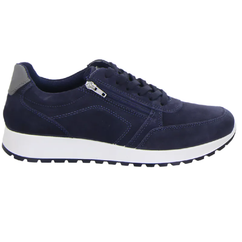 Men's casual shoes with a thick sole for added height Ara Men's Murray Zip Sneaker in Navy Men's casual shoes with a thick sole for added height Ara Men's Murray Zip Sneaker in Navy