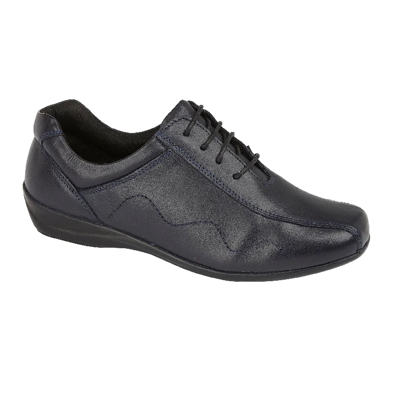 Men's slippers with a decorative pom - pom or tassel WEDMORE - NAVY LEATHER