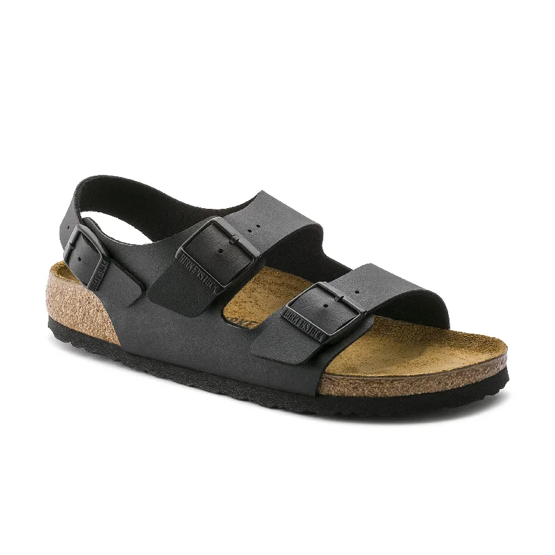 Men's sandals in a neutral color like black or brown Men's sandals in a neutral color like black or brown Milano Black Birko-Flor Men's sandals in a neutral color like black or brown Men's sandals in a neutral color like black or brown Milano Black Birko-Flor