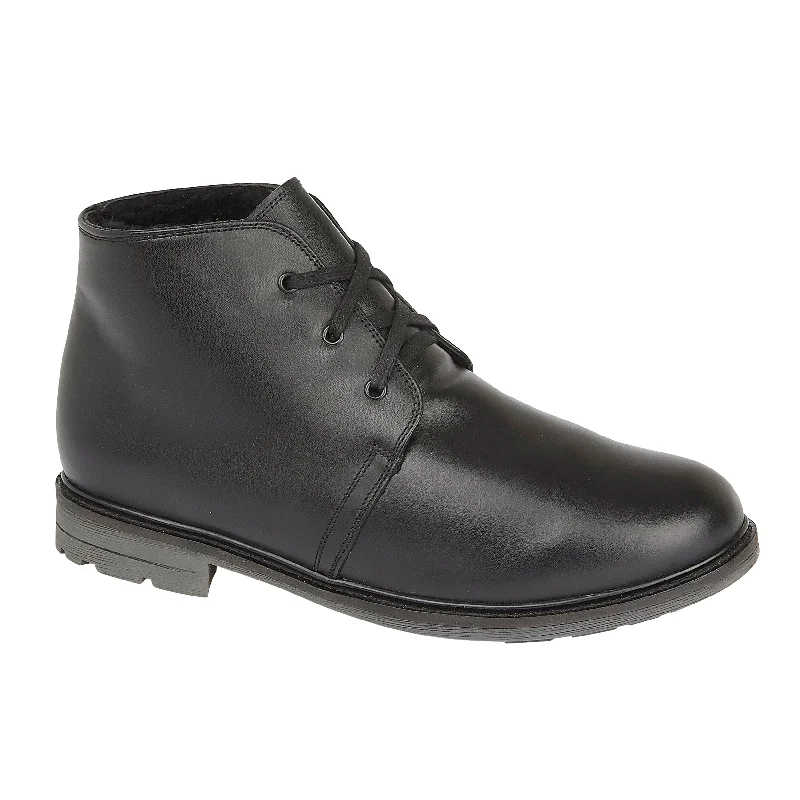 Men's slippers with a breathable fabric upper SOMERSET - Mens Leather Sheepskin Boots Black