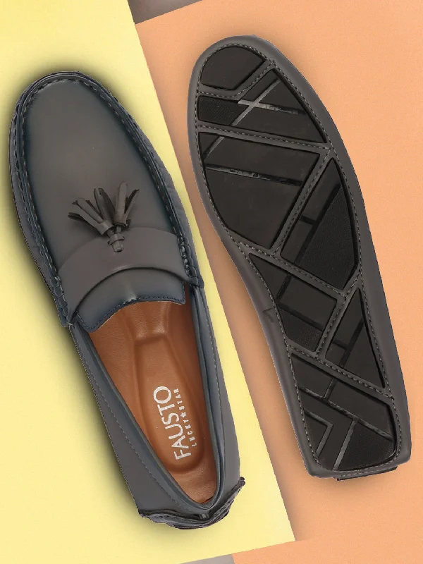 Men's casual shoes with a metallic trim Men Grey Driving Outdoor Tassel Loafer and Moccasin Shoes Men's casual shoes with a metallic trim Men Grey Driving Outdoor Tassel Loafer and Moccasin Shoes