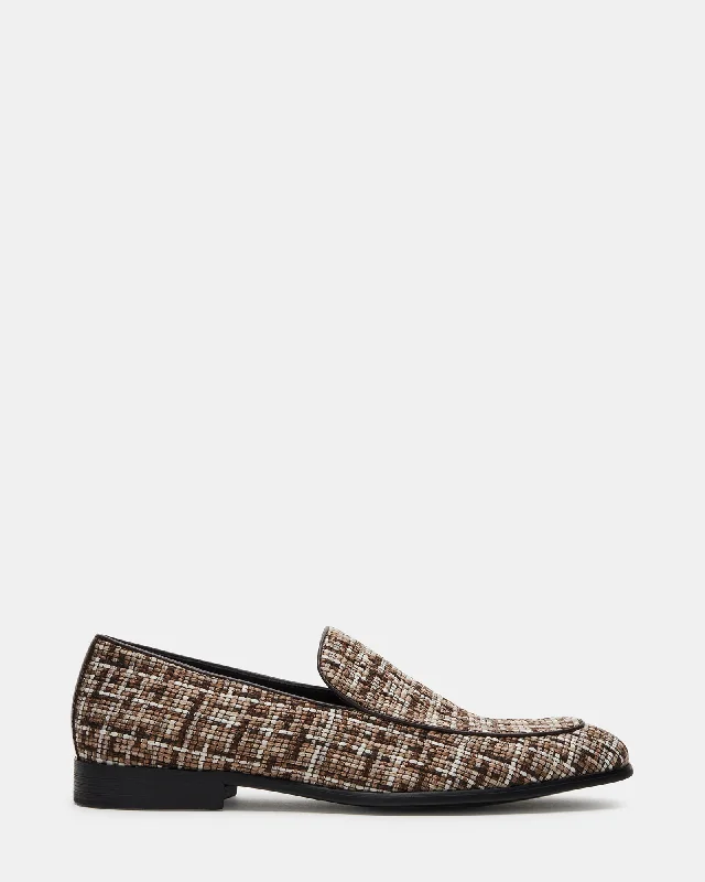 Men's leather loafers with a penny slot Men's leather loafers with a penny slot GALIA BROWN TWEED Men's leather loafers with a penny slot Men's leather loafers with a penny slot GALIA BROWN TWEED