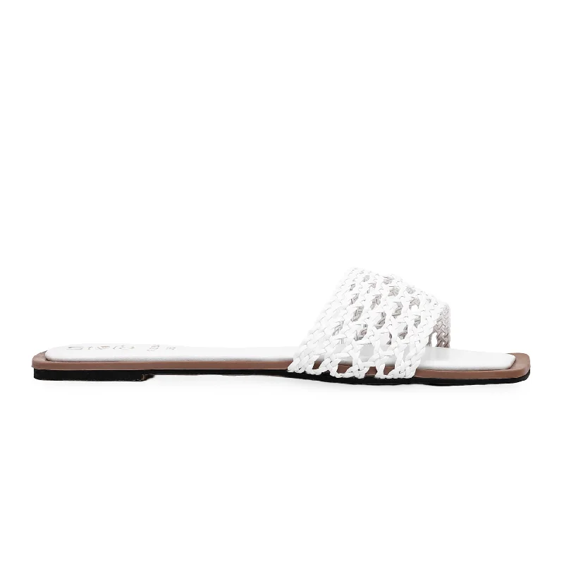 Men's slippers with a shock - absorbing midsole White Formal Slipper FR8234