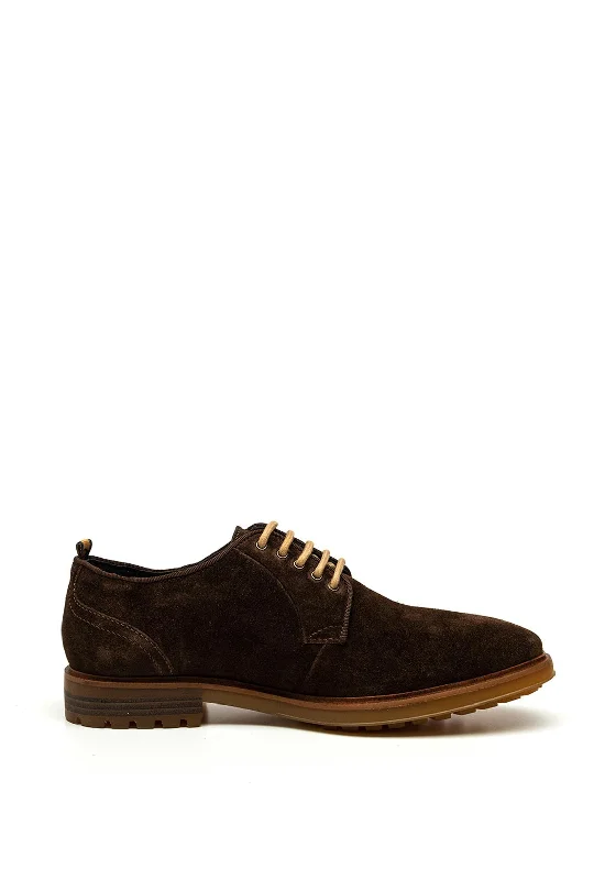 Men's casual shoes with a thick sole for added height Base London Hughes Suede Shoes, Brown Men's casual shoes with a thick sole for added height Base London Hughes Suede Shoes, Brown
