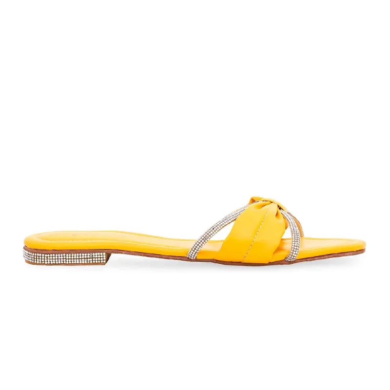 Men's slippers with a non - slip outsole for safety Yellow Formal Slipper FR8126