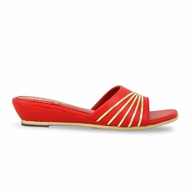 Men's slippers with a memory foam insole Maroon Wedge Heel Slipper FR8284