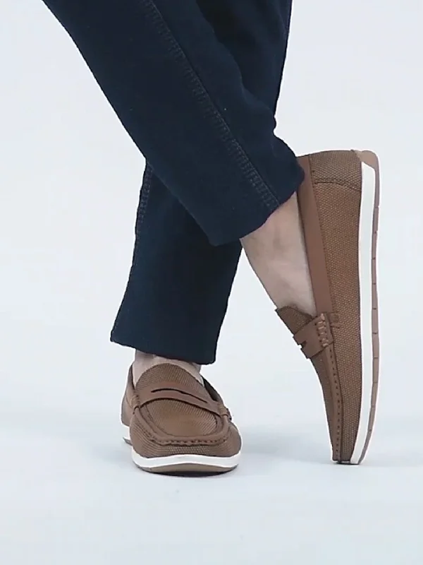 Men's casual shoes with a padded heel for comfort Men Tan Textured Design Casual Slip On Loafer Boat Shoes Men's casual shoes with a padded heel for comfort Men Tan Textured Design Casual Slip On Loafer Boat Shoes