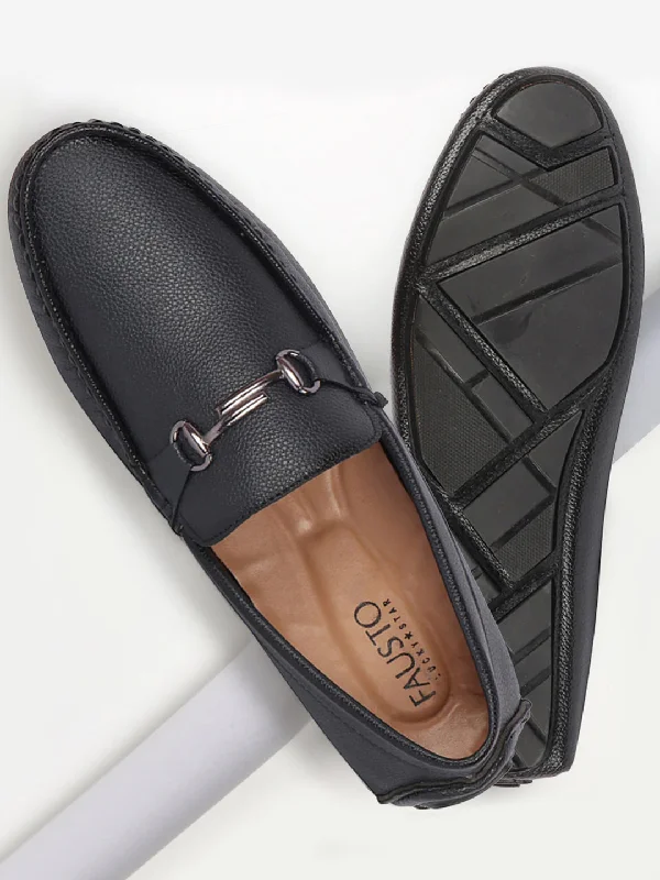 Men's casual shoes with a floral print for a unique style Men Blue Hand Stitched Horsebit Buckle Loafer and Moccasin Driving Shoes