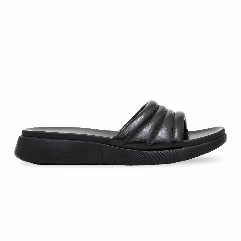 Slipper - boot style men's slippers for cold feet Black Formal Slipper PU0293