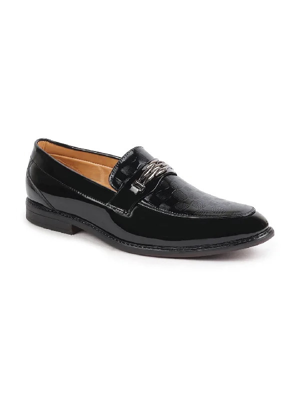 Men's casual shoes with a soft insole for cushioning Men Black Casual Patent Leather Slip-On Loafers Men's casual shoes with a soft insole for cushioning Men Black Casual Patent Leather Slip-On Loafers