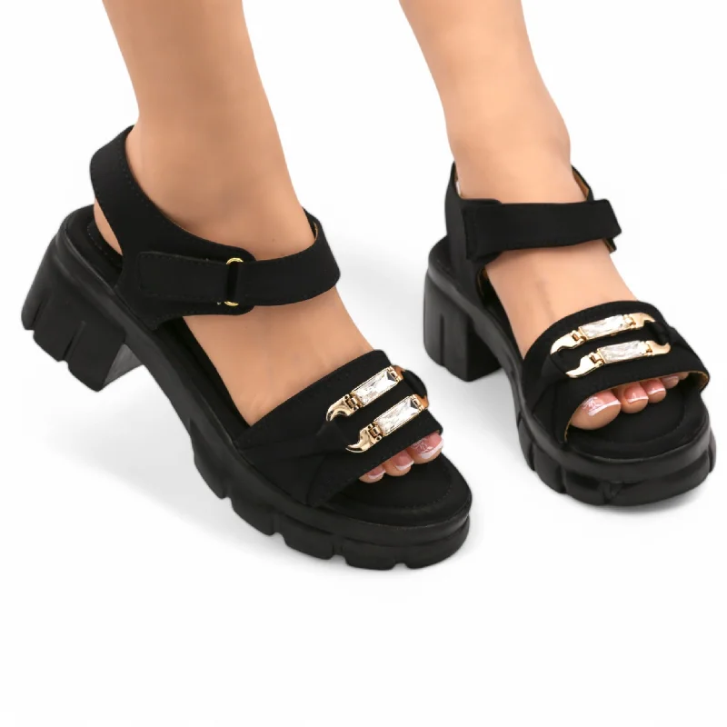 Men's slippers with a pointed toe for a stylish appearance M0559 block heel