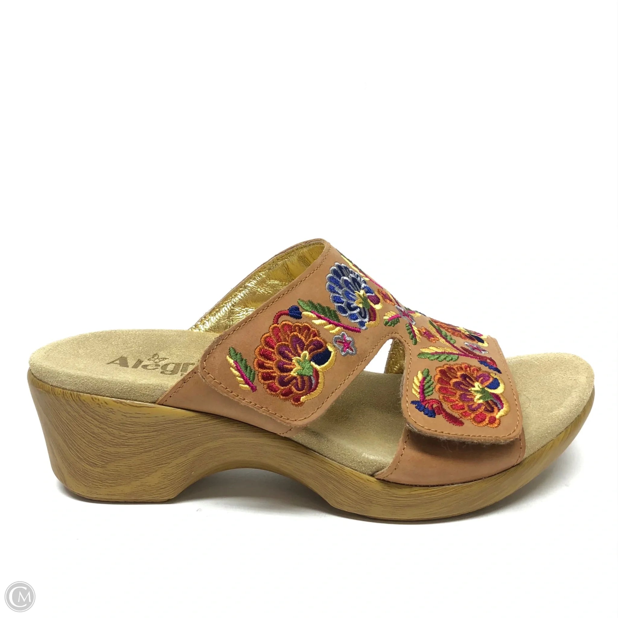 Men's sandals with a decorative buckle or charm Men's sandals with a decorative buckle or charm Sandals Heels Wedge By Alegria In Multi-colored, Size: 9.5 Men's sandals with a decorative buckle or charm Men's sandals with a decorative buckle or charm Sandals Heels Wedge By Alegria In Multi-colored, Size: 9.5