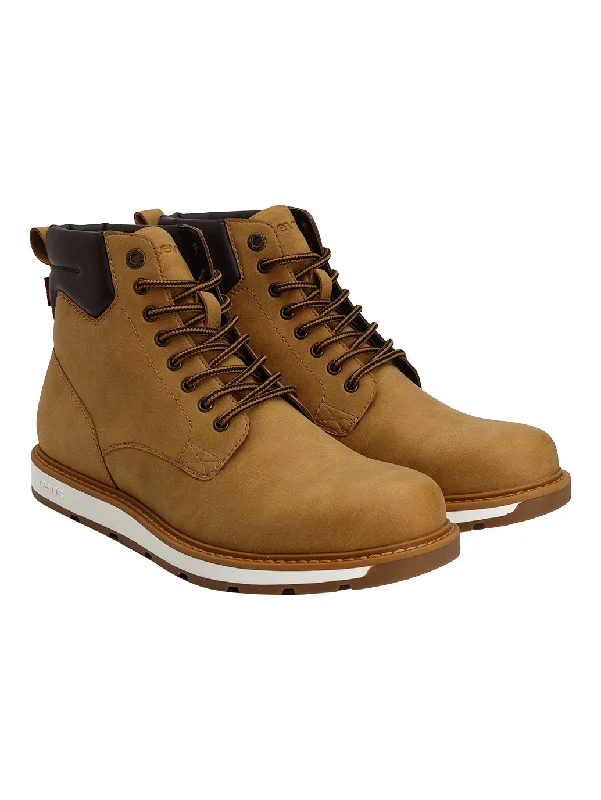 Men's casual shoes with a geometric pattern Men's Tan Solid Boots