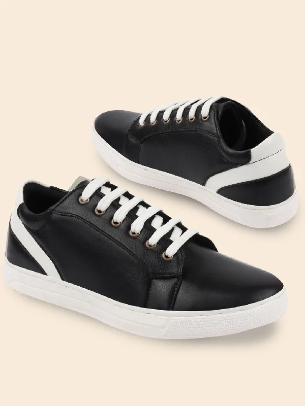 Men's casual sneakers with a mesh upper Men Black Stylish Lace Up Sneakers