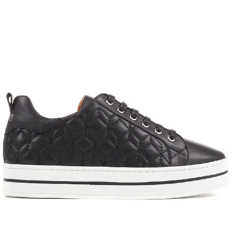 Men's casual shoes with a geometric pattern Alexandrite Leather Quilted Trainers - ALEXANDRITE / 323 645 Men's casual shoes with a geometric pattern Alexandrite Leather Quilted Trainers - ALEXANDRITE / 323 645