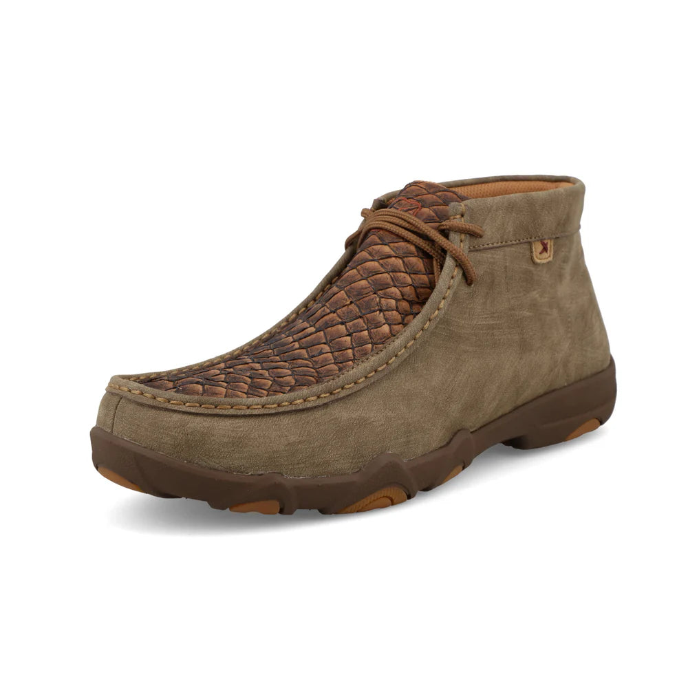 Men's casual shoes with a low - profile design Twisted X Men's Chukka Driving Moc in Dark Tan Sea Bass and Shitake Men's casual shoes with a low - profile design Twisted X Men's Chukka Driving Moc in Dark Tan Sea Bass and Shitake