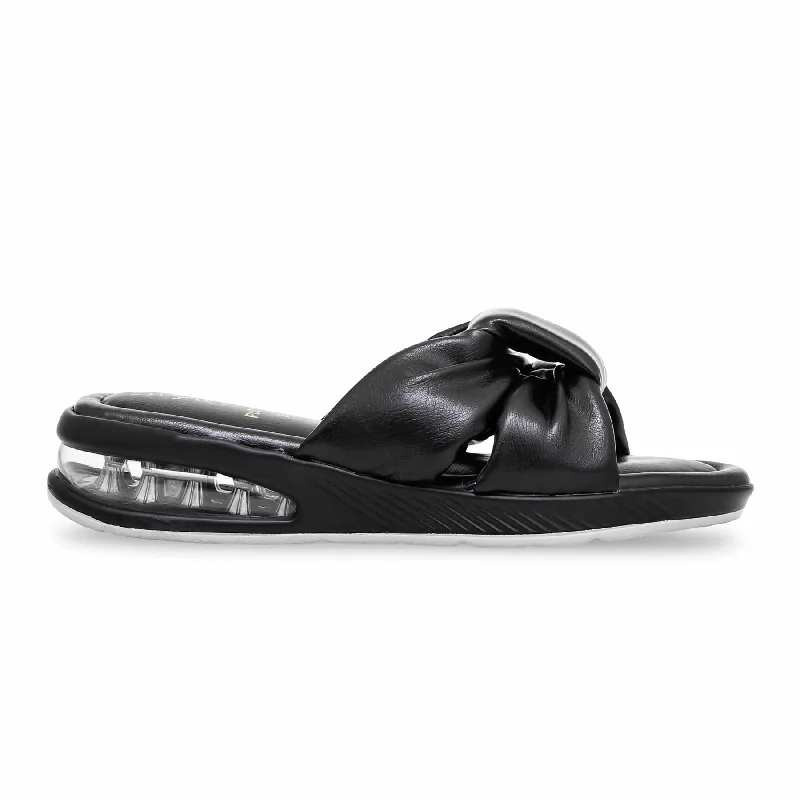 Men's slippers with a wool blend upper for warmth Black Formal Slipper PU0298