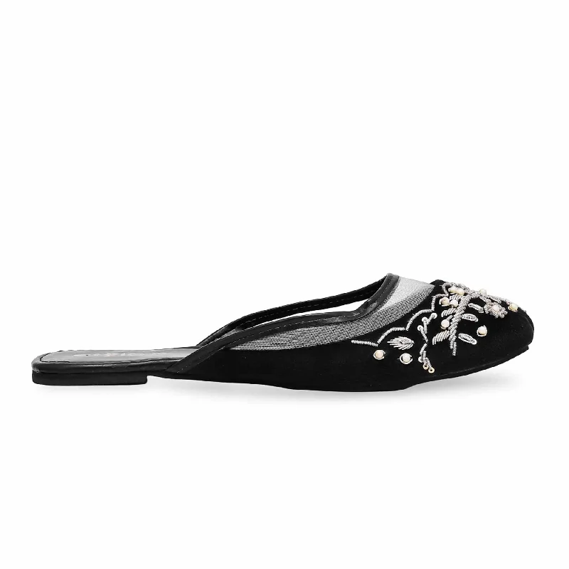 Men's slippers with a soft, flexible sole Black Back Open Khusa EC8490