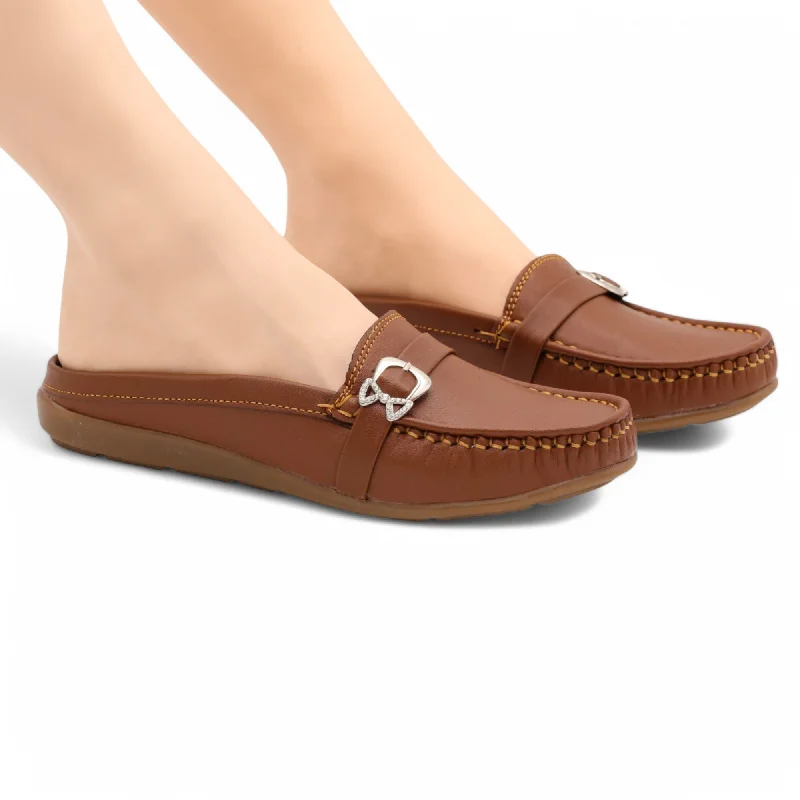 Men's slippers with a logo patch on the side M0414 open back