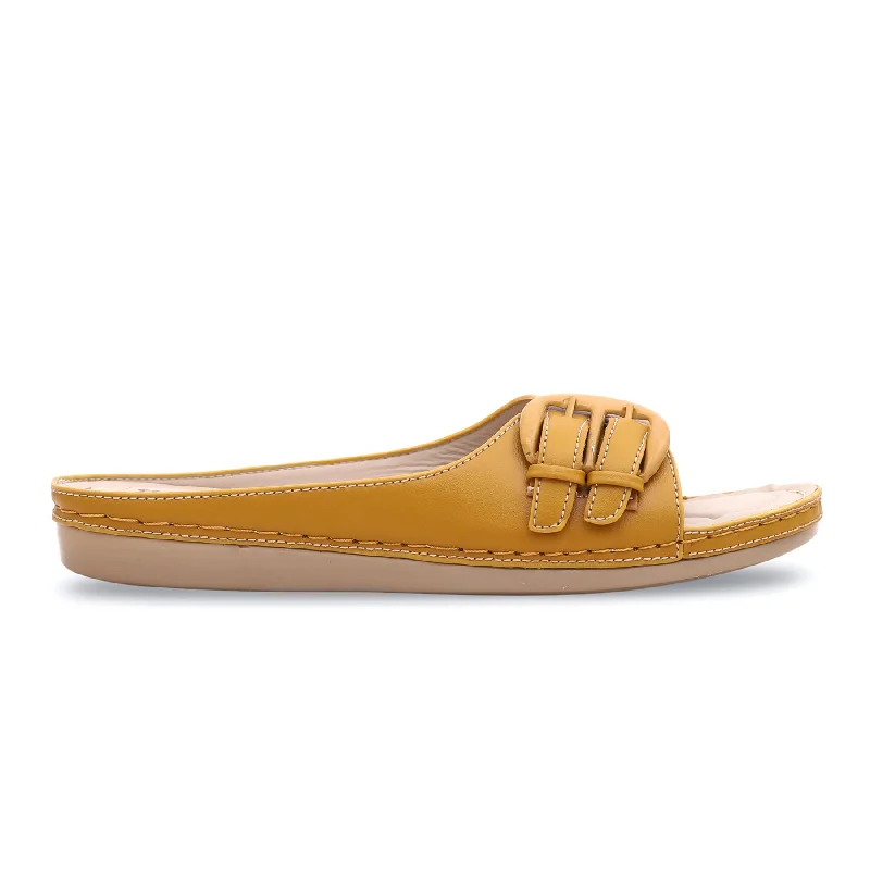 Men's slippers with a padded footbed for all - day comfort Yellow Formal Slipper PU0146