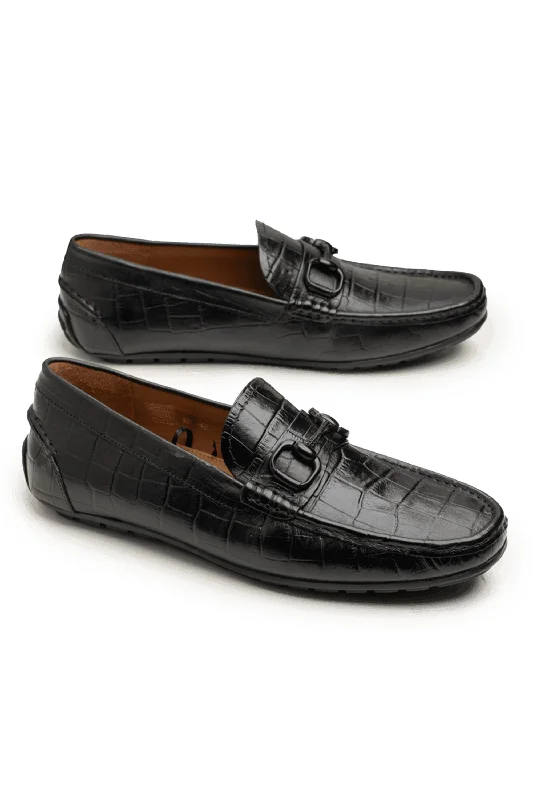 Men's casual shoes with a padded heel for comfort LOGO 9273 BKC