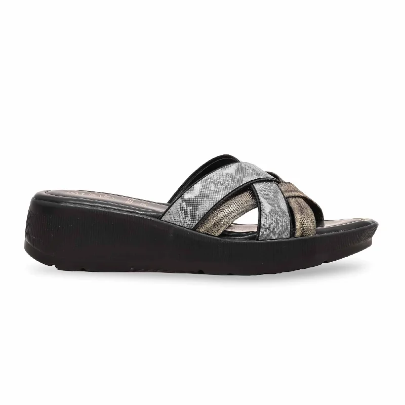 Men's slippers with a pointed toe for a stylish appearance Black Formal Slipper PU0254