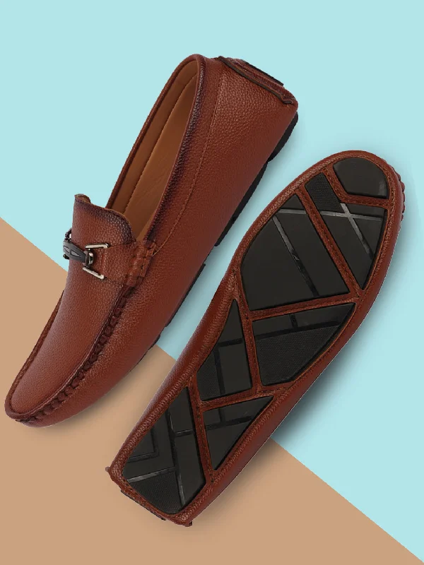 Men's casual shoes with a logo patch on the tongue Men Tan Casual Slip On Textured Stitched Design Driving Loafer and Moccasin Shoes Men's casual shoes with a logo patch on the tongue Men Tan Casual Slip On Textured Stitched Design Driving Loafer and Moccasin Shoes