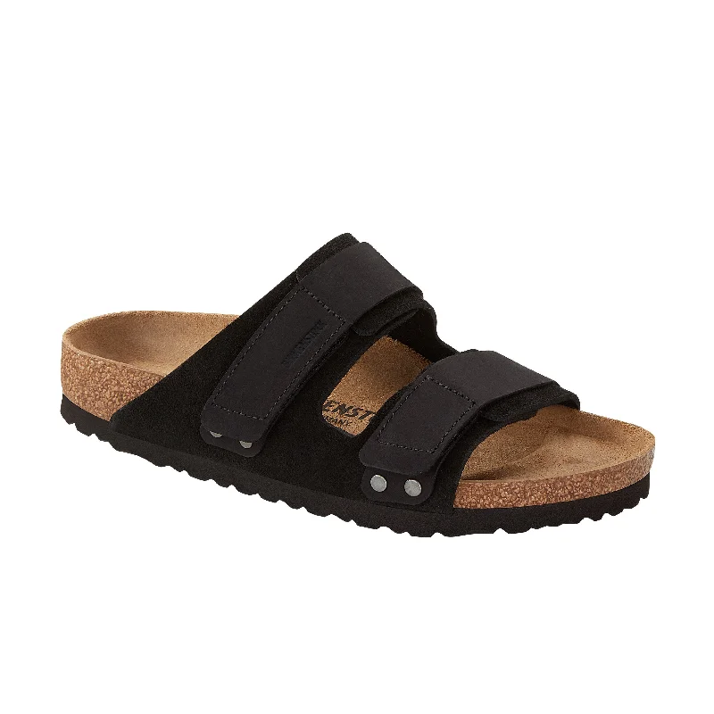 Men's sandals with a leather lining for comfort Men's sandals with a leather lining for comfort Uji Black Suede/Nubuck Leather Men's sandals with a leather lining for comfort Men's sandals with a leather lining for comfort Uji Black Suede/Nubuck Leather