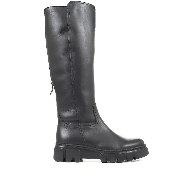 Men's casual shoes with a geometric pattern Juan Leather Knee High Boots - GAB34521 / 321 164 Men's casual shoes with a geometric pattern Juan Leather Knee High Boots - GAB34521 / 321 164