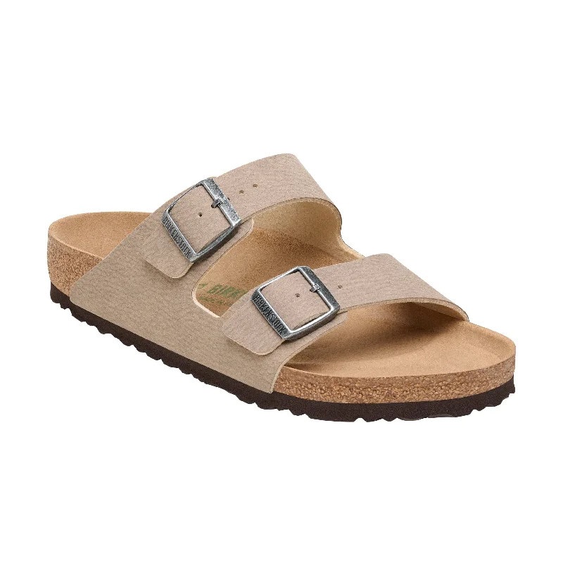 Men's leather sandals with an adjustable strap Men's leather sandals with an adjustable strap Arizona Desert Dust Vegan Espresso/Grey Taupe Synthetic Soft Birki Men's leather sandals with an adjustable strap Men's leather sandals with an adjustable strap Arizona Desert Dust Vegan Espresso/Grey Taupe Synthetic Soft Birki