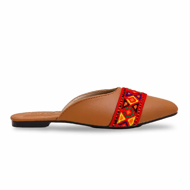 Leather men's slippers with a mule style Mustard Mules CL1838