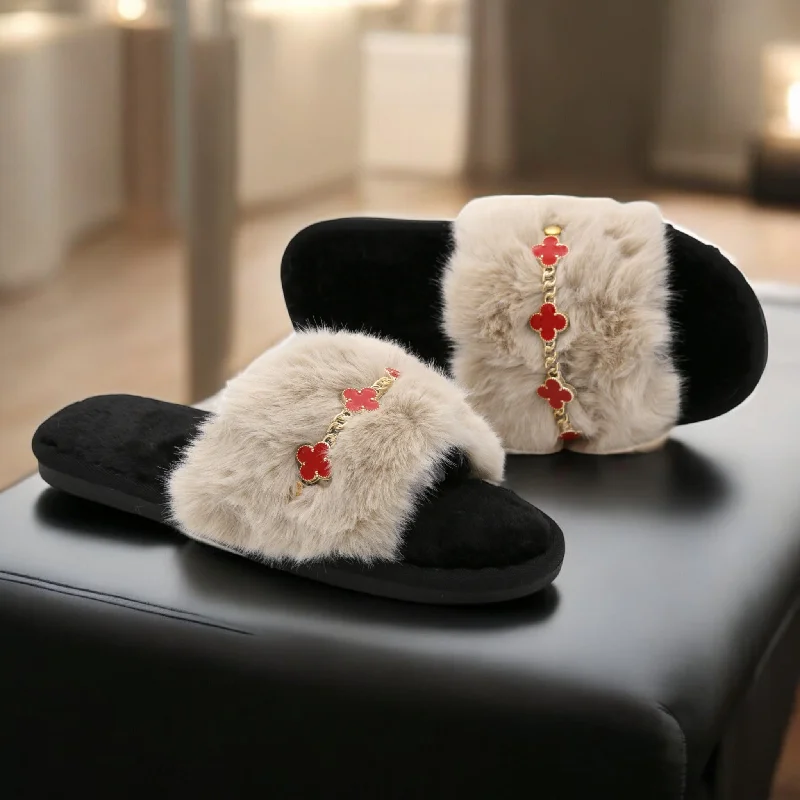 Men's slippers with a wool blend upper for warmth Jesmin fur slipper