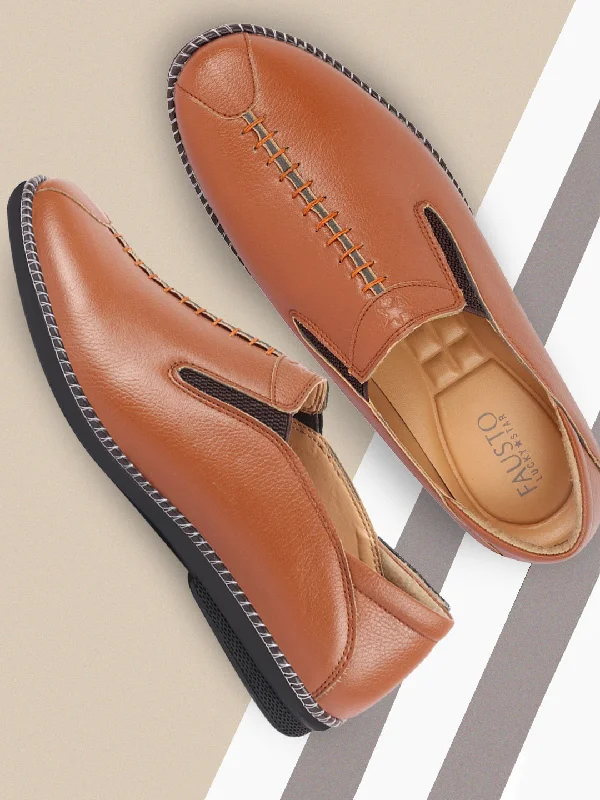 Men's casual shoes with a thick sole for added height Men Tan Casual Cap Toe Hand Stitched Slip On Shoes Men's casual shoes with a thick sole for added height Men Tan Casual Cap Toe Hand Stitched Slip On Shoes