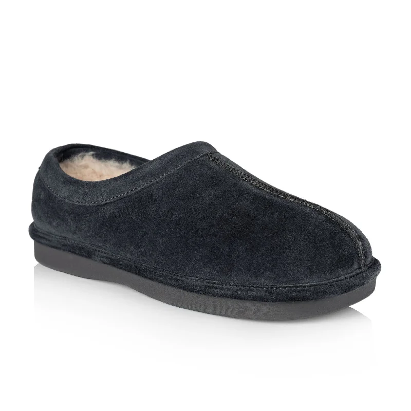 Men's plush slippers with a faux fur lining Thomas men's slipper (Charcoal)