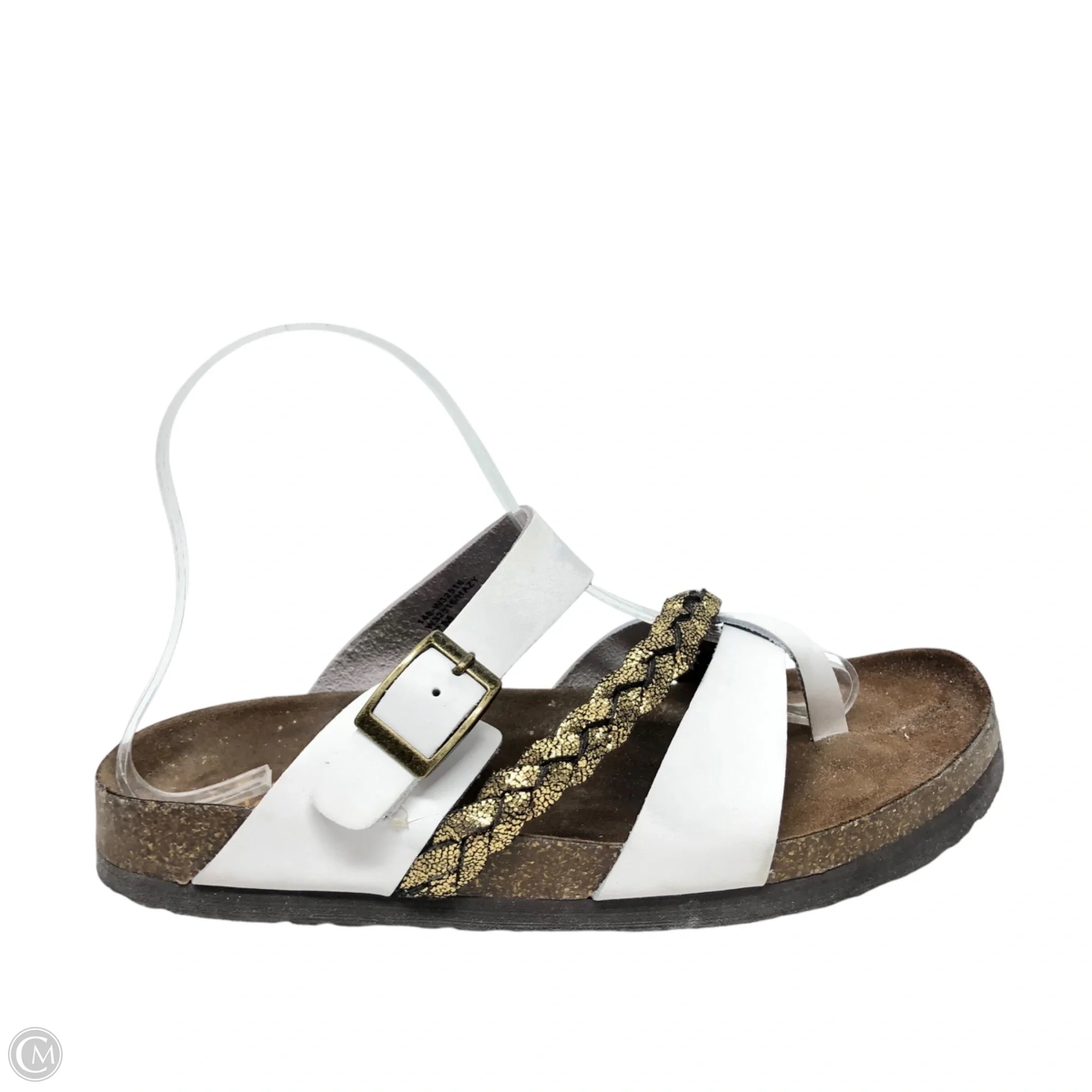 Men's sandals with a rubber sole for traction Men's sandals with a rubber sole for traction Sandals Flats By White Mountain In Gold & White, Size: 7 Men's sandals with a rubber sole for traction Men's sandals with a rubber sole for traction Sandals Flats By White Mountain In Gold & White, Size: 7