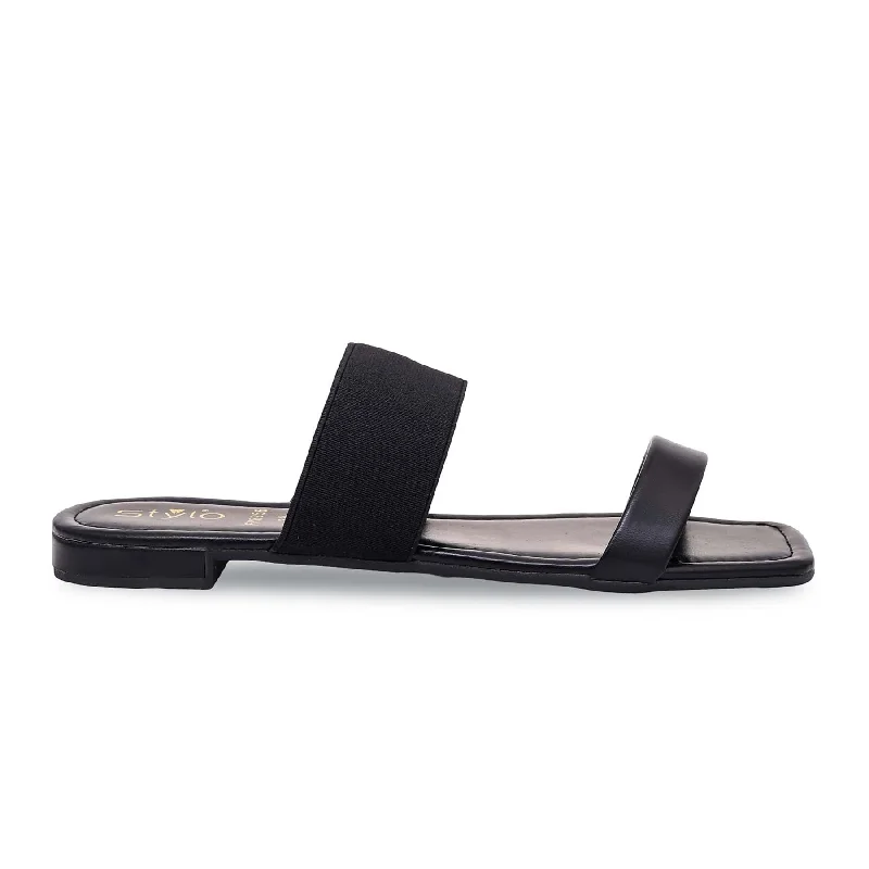 Men's slippers with a non - slip outsole for safety Black Formal Slipper FR8256
