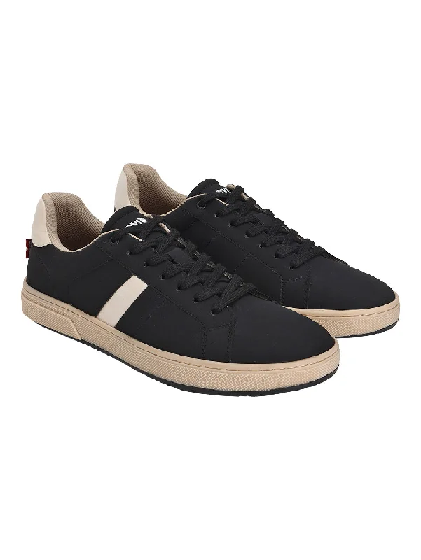 Men's casual shoes with a thick sole for added height Men's Black Colorblock Sneakers