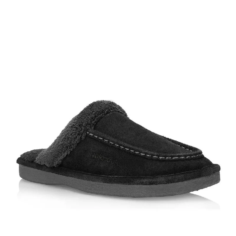 Men's slippers with a decorative pom - pom or tassel Ed men'sslipper (Black)