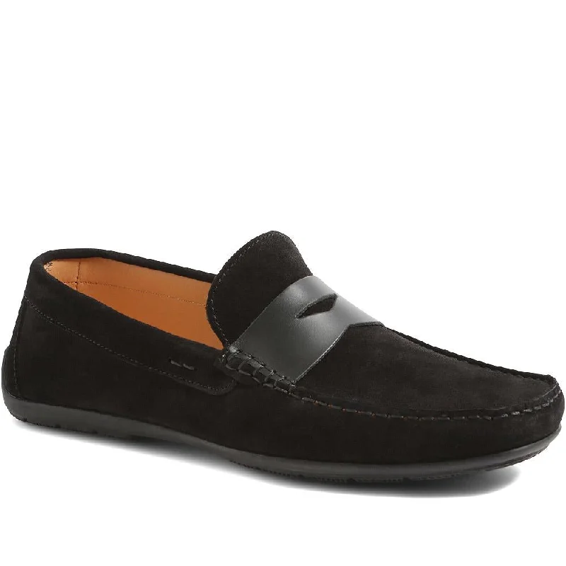 Men's casual shoes with a padded heel for comfort Pierson Suede Leather Loafers - PIERSON / 320 159