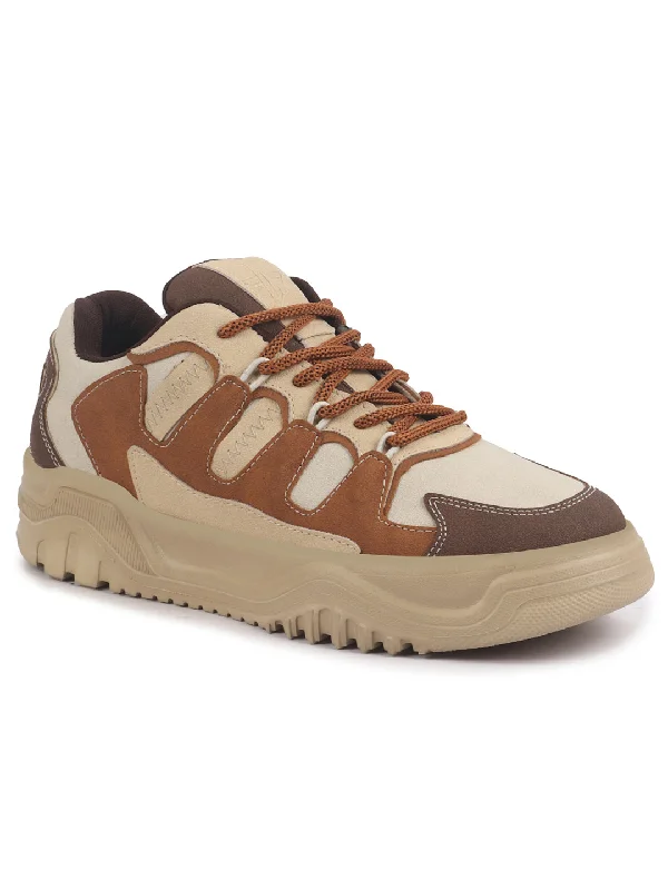 Men's casual shoes with a metallic trim Men Brown Colorblocked Casual Lace-Up Stylish Sneaker|Modern Design Sneakers with Comfort Street Style Shoes|Anti Skid Sole Men's casual shoes with a metallic trim Men Brown Colorblocked Casual Lace-Up Stylish Sneaker|Modern Design Sneakers with Comfort Street Style Shoes|Anti Skid Sole