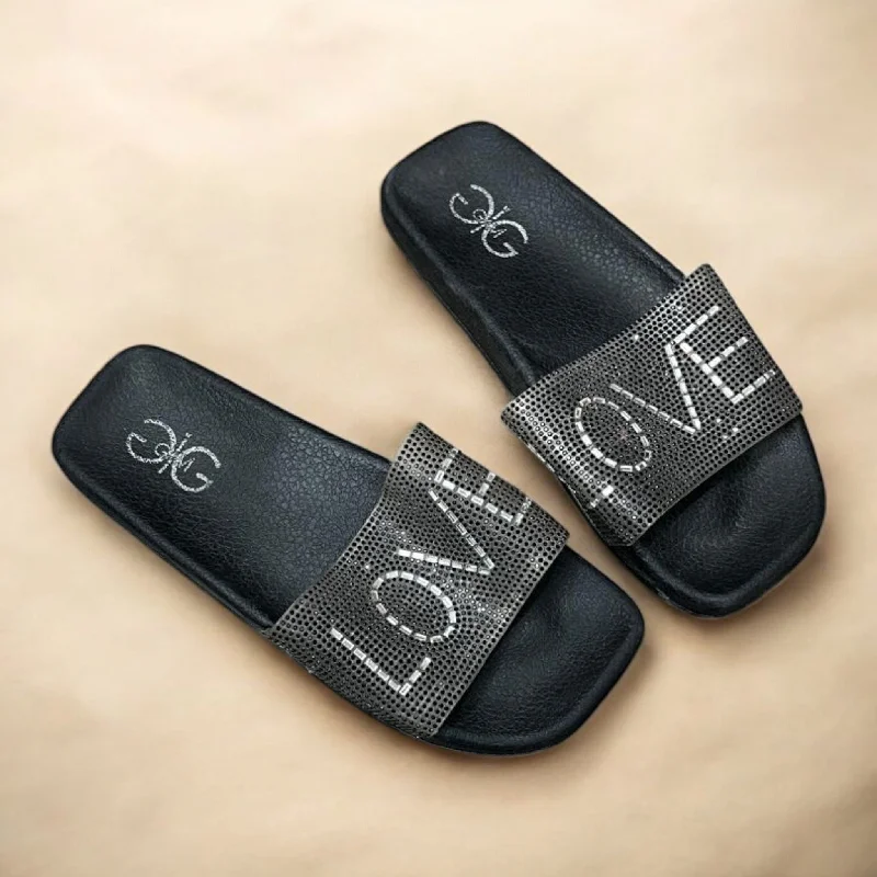 Men's plush slippers with a faux fur lining Black lover slipper