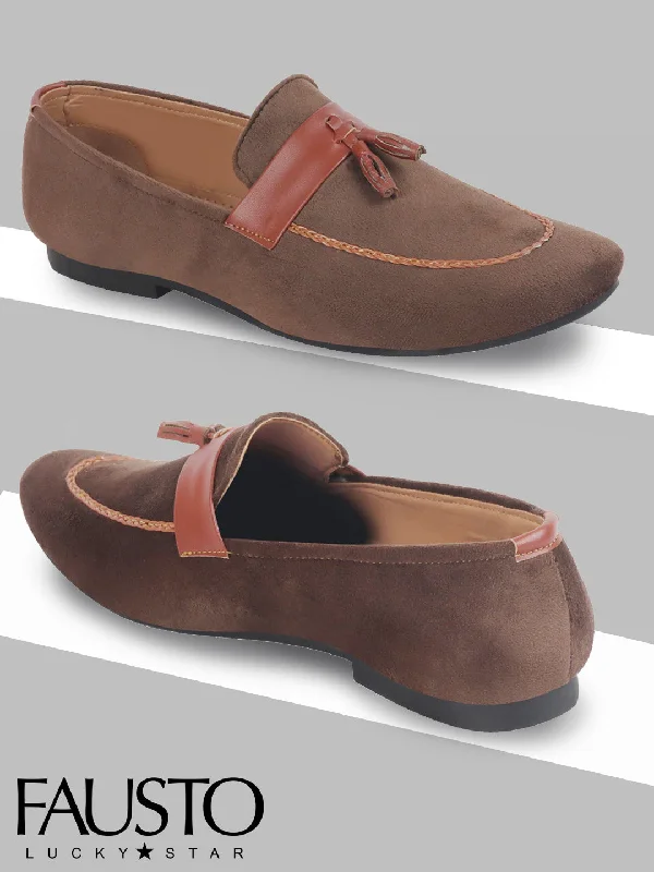 Men's casual shoes with a soft insole for cushioning Men Brown Casual Velvet Slip-On Loafers Men's casual shoes with a soft insole for cushioning Men Brown Casual Velvet Slip-On Loafers